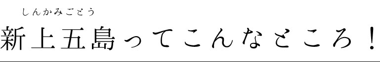 新上五島ってこんなところ！