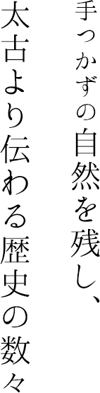 手つかずの自然を残し、太古より伝わる歴史の数々